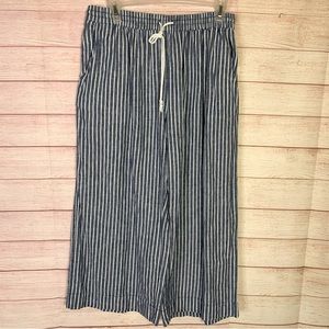 Beachlunchlounge  Margot Striped Wide Cropped Pants Size‎ Medium